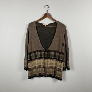 Coldwater Creek Brown Cardigan Jacket Womens Large